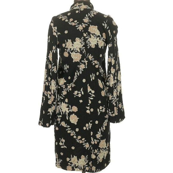 Jen's Pirate Booty Cortes Jacket Obsidian Spanish Rose Print kimono blk long P S - Picture 3 of 12